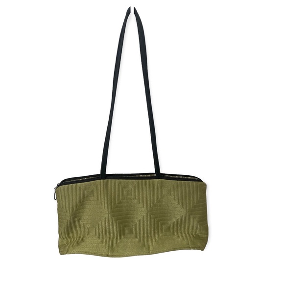 KIMONO DESIGNS Sage Green Black Zip It Shoulder Evening Day Bag - Picture 7 of 7
